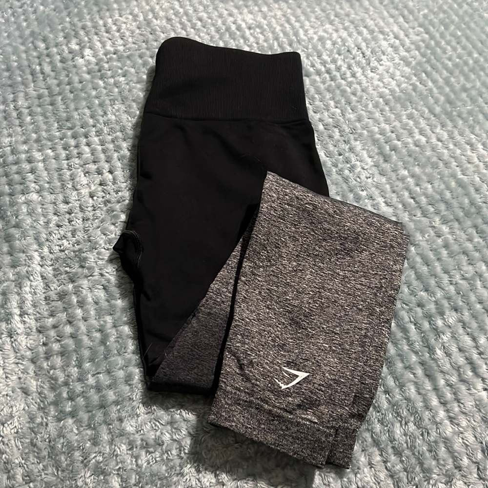 Gymshark Gray and Black leggings- size small